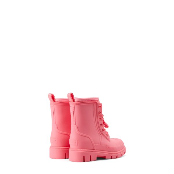 Little Kids Stamp Lace-Up Waterproof Ankle Boots