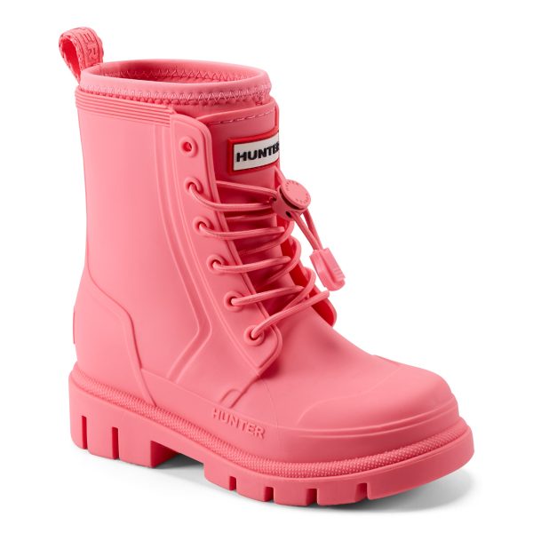 Little Kids Stamp Lace-Up Waterproof Ankle Boots